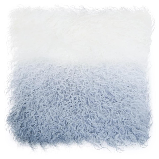Premier Housewares Bosie Real Mongolian Fur Grey Ombre Square Cushion