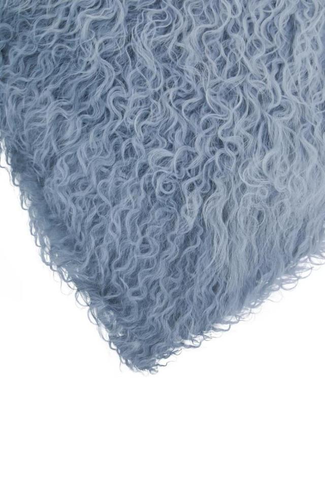 Premier Housewares Bosie Real Mongolian Fur Grey Ombre Square Cushion