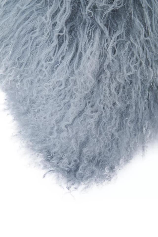 Premier Housewares Bosie Real Mongolian Fur Grey Square Cushion