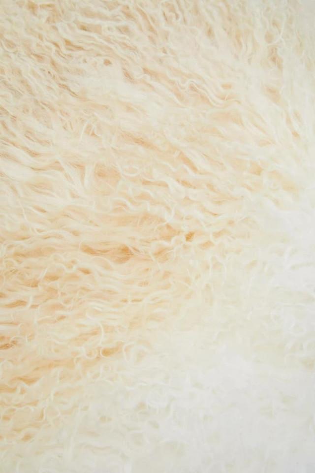 Premier Housewares Bosie Real Mongolian Fur Natural Ombre Square Cushion