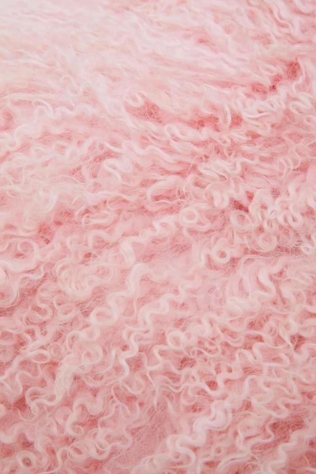 Premier Housewares Bosie Real Mongolian Fur Pink Square Cushion