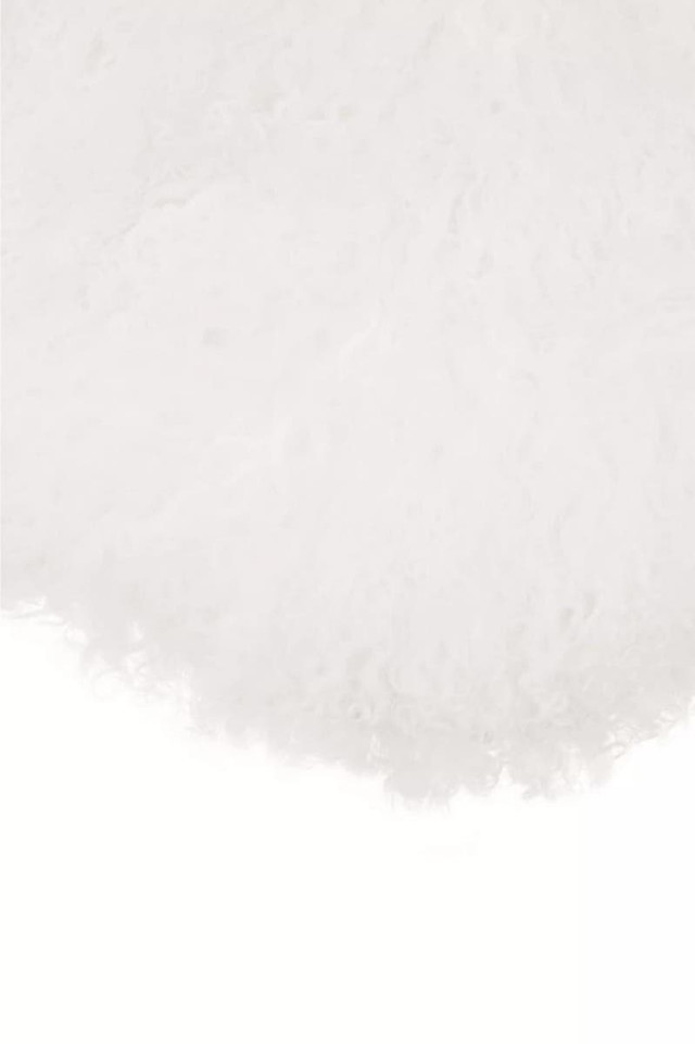 Premier Housewares Bosie Real Mongolian Fur White Round Cushion