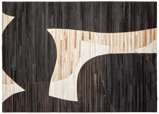 premier housewares Bosie Safira Large Abstract Hair On Leather Rug