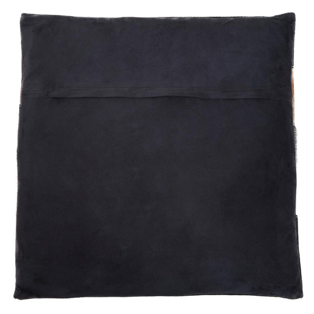 Premier Housewares Bosie Safira Neutral Colourblock Hair On Leather Patchwork Cushion