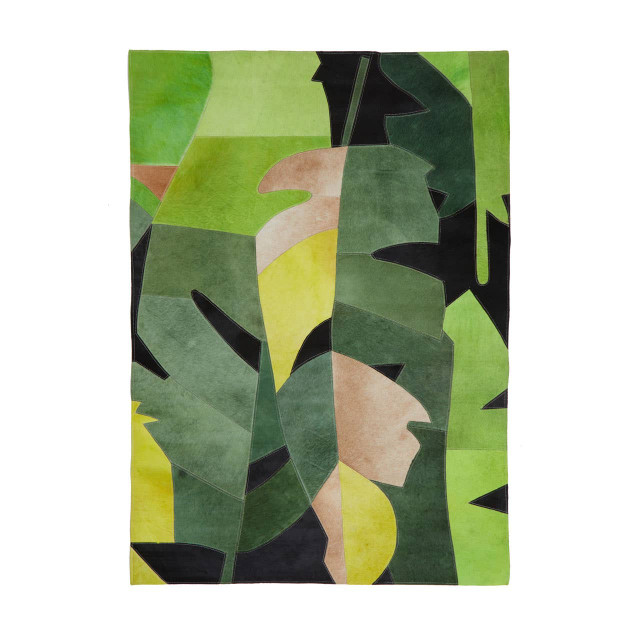 premier housewares Bosie Safira Small Botanical Hair on Leather Rug