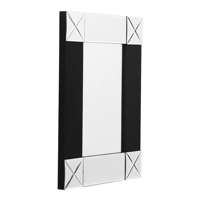 Premier Housewares Boulevard Small Wall Mirror With Black And Bevelled Frame
