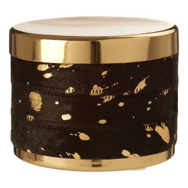 Premier Housewares Bowerbird Large Gold And Black Trinket Box
