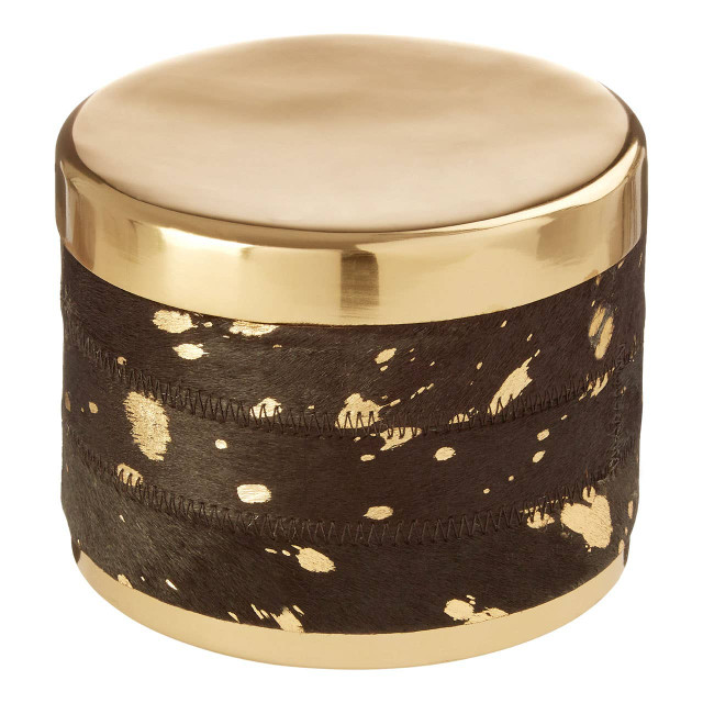Premier Housewares Bowerbird Small Gold And Black Trinket Box