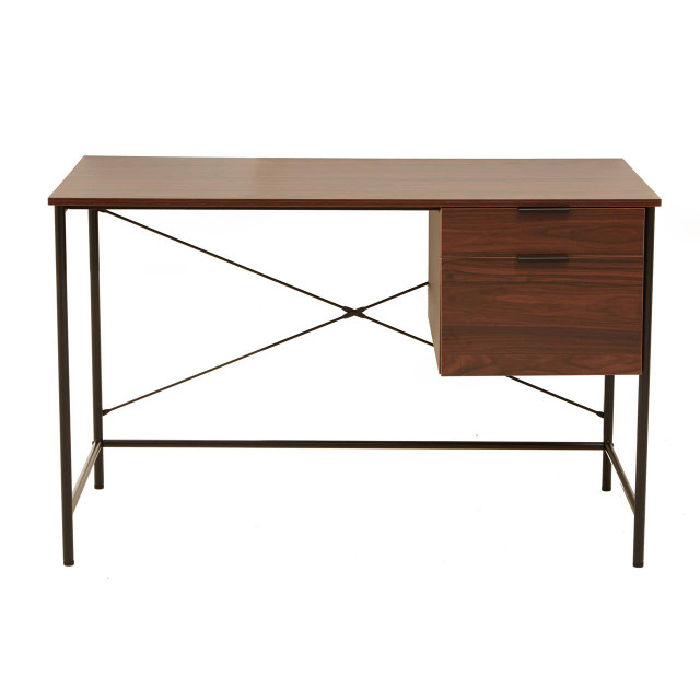 Premier Housewares Bradbury Dark Walnut Veneer Desk With Drawers