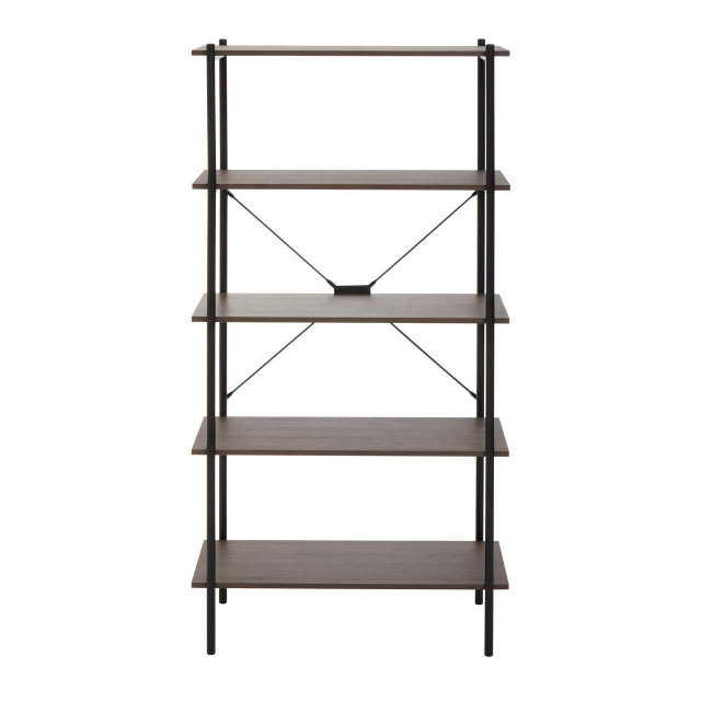 Premier Housewares Bradbury Five Tier Dark Oak Shelf Unit