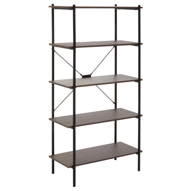 premier housewares Bradbury Five Tier Dark Oak Shelf Unit