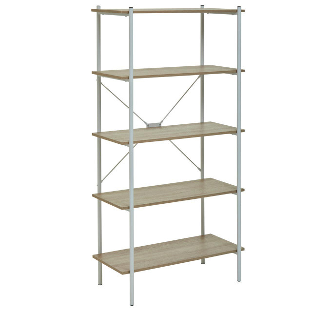 Premier Housewares Bradbury Five Tier Natural Oak Shelf Unit