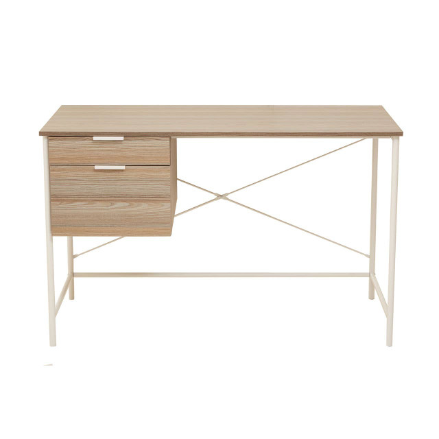 Premier Housewares Bradbury Light Oak Veneer Desk With Drawers