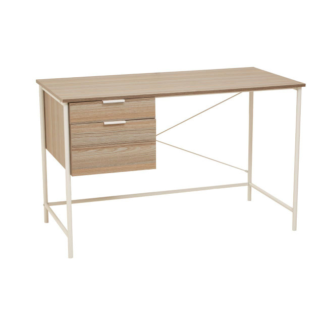 premier housewares Bradbury Light Oak Veneer Desk With Drawers