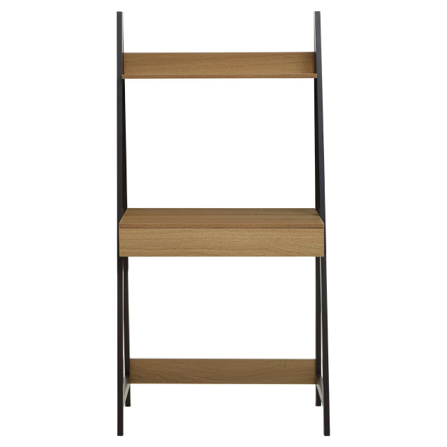 Premier Housewares Bradbury Natural Oak Effect Desk With Metal Frame