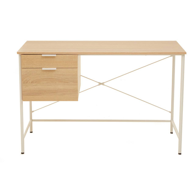 Premier Housewares Bradbury Natural Oak Veneer Desk With Drawers