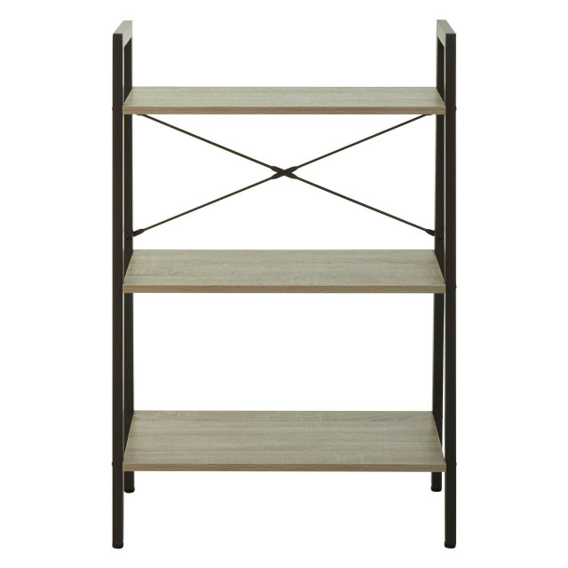 Premier Housewares Bradbury Three Tier Grey Oak Veneer Ladder Shelf Unit