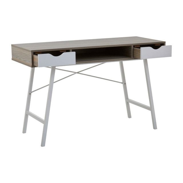 Premier Housewares Bradbury Two Drawer Light Oak Veneer Desk