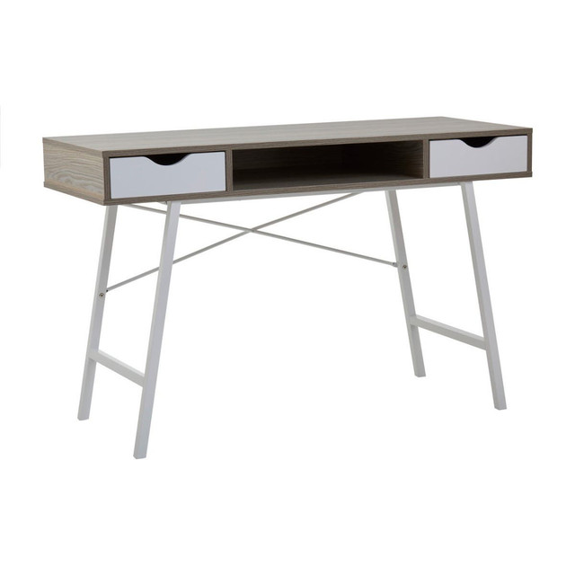 premier housewares Bradbury Two Drawer Light Oak Veneer Desk