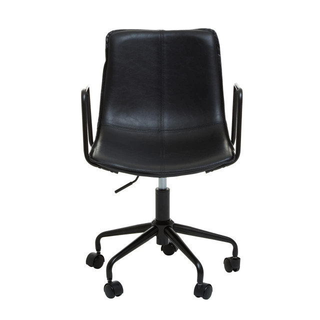 Premier Housewares Branson Black Leather Effect Home Office Chair