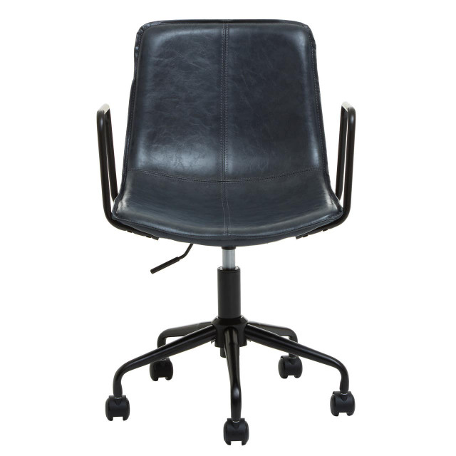 Premier Housewares Branson Grey Leather Effect Home Office Chair