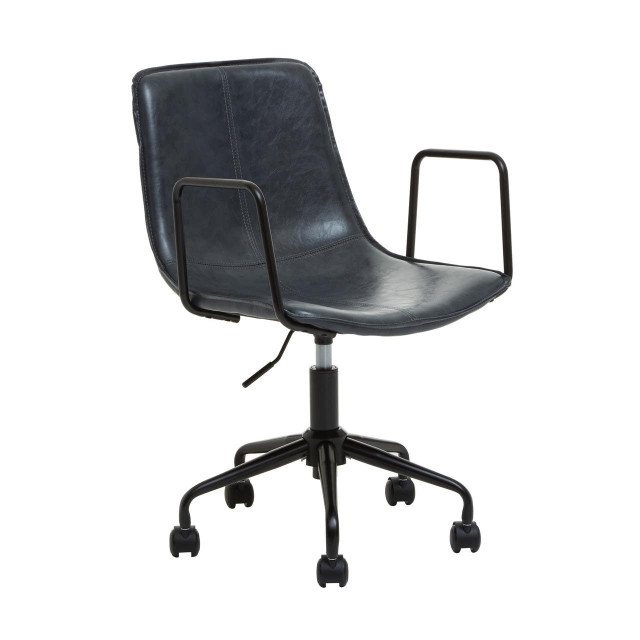 premier housewares Branson Grey Leather Effect Home Office Chair