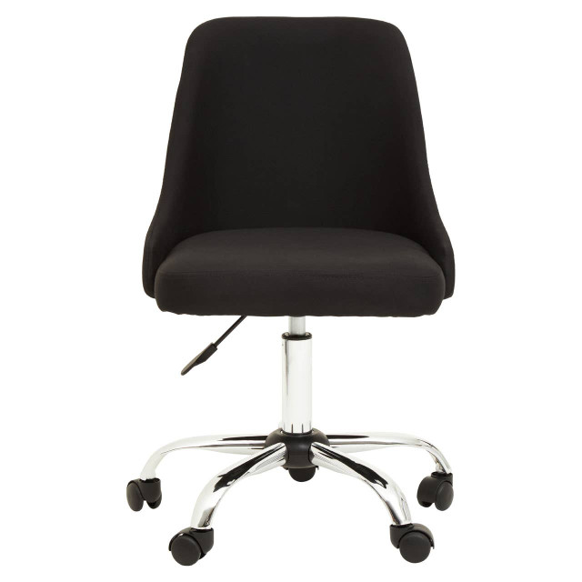 Premier Housewares Brent Black And Chrome Home Office Chair