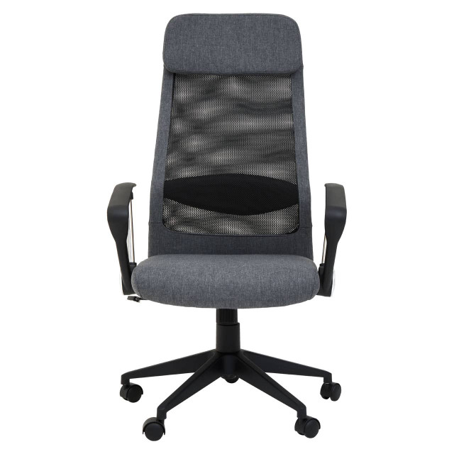 Premier Housewares Brent Black Mesh And Grey Fabric Home Office Chair
