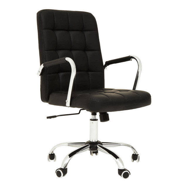Premier Housewares Brent Black Tufted Home Office Chair