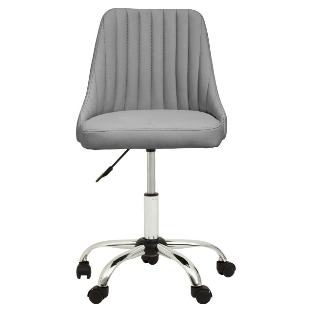 Premier Housewares Brent Grey Leather Effect Home Office Chair