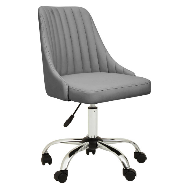 premier housewares Brent Grey Leather Effect Home Office Chair