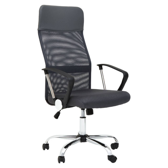 Premier Housewares Brent Grey Mesh Home Office Chair