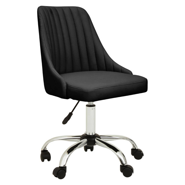 premier housewares Brent Ribbed Black And Chrome Home Office Chair