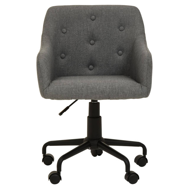 Premier Housewares Brent Tufted Grey And Black Home Office Chair