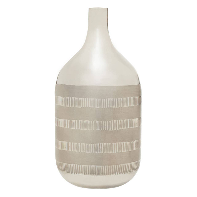 premier housewares Briella Glass Vase in Silver and Copper
