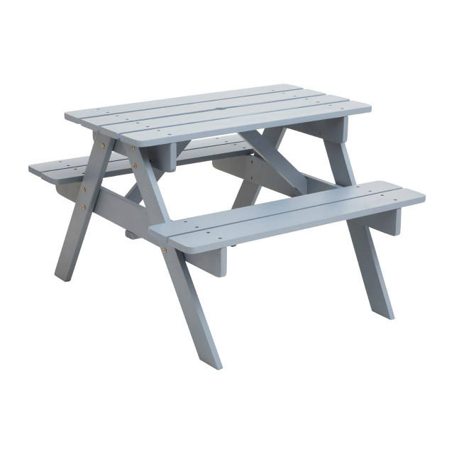 Premier Housewares Brighton Grey Finish Wood Kids Picnic Bench