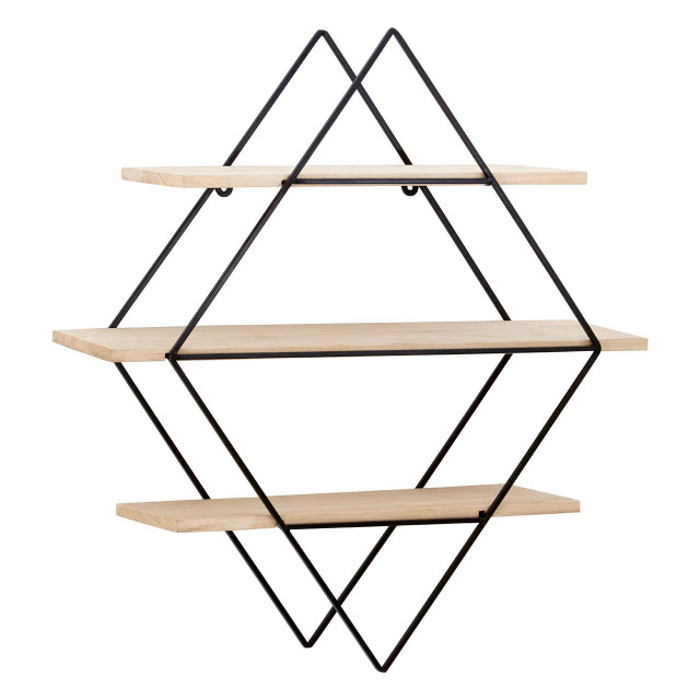 premier housewares Brixton 3 Tier Rhombus Wall Shelf