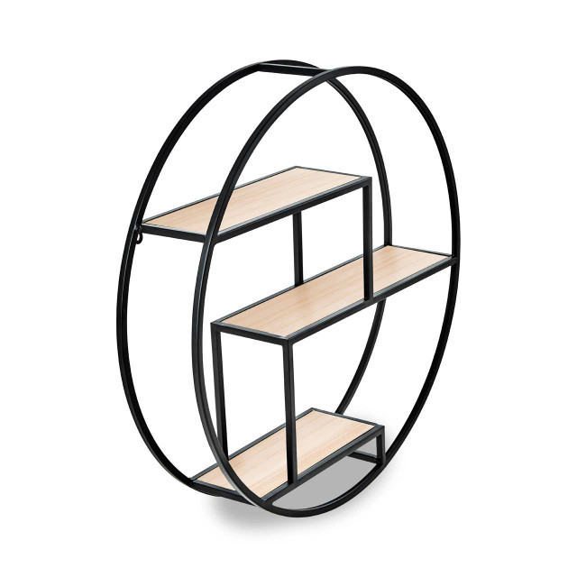 Premier Housewares Brixton 3 Tier Round Metal Wall Shelf