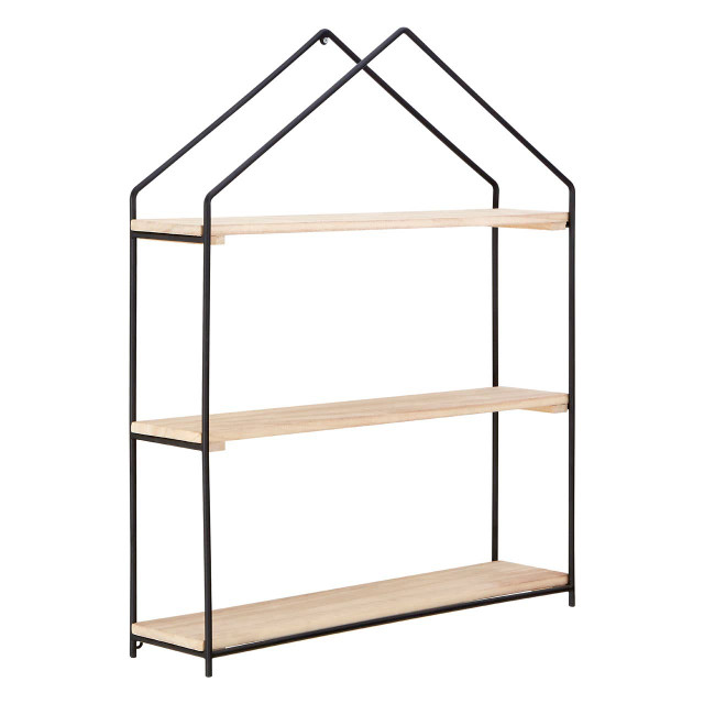 Premier Housewares Brixton 3 Tier Wooden Wall Shelves