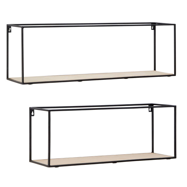Premier Housewares Brixton Set Of 2 Cuboid Wall Shelf