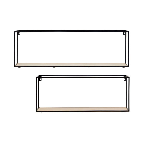 Premier Housewares Brixton Set Of 2 Cuboid Wall Shelf
