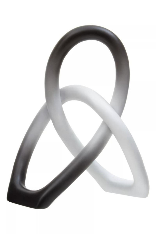 premier housewares Broc Ombre Black and White Knot Sculpture