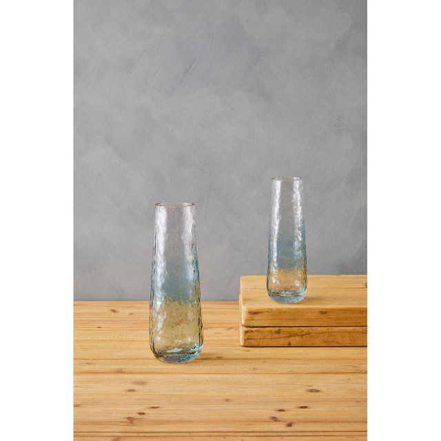 Premier Housewares Brock Large Blue Ombre Glass Vase