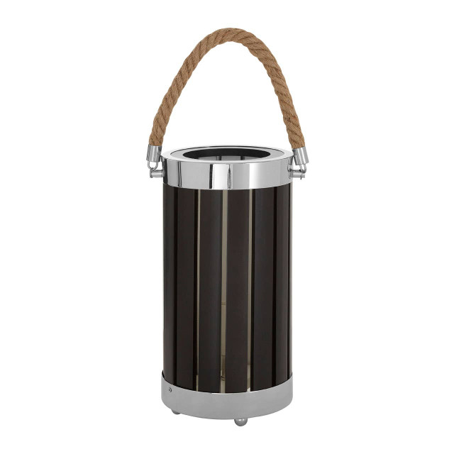 Premier Housewares Brooke Black Wood And Metal Table Lamp