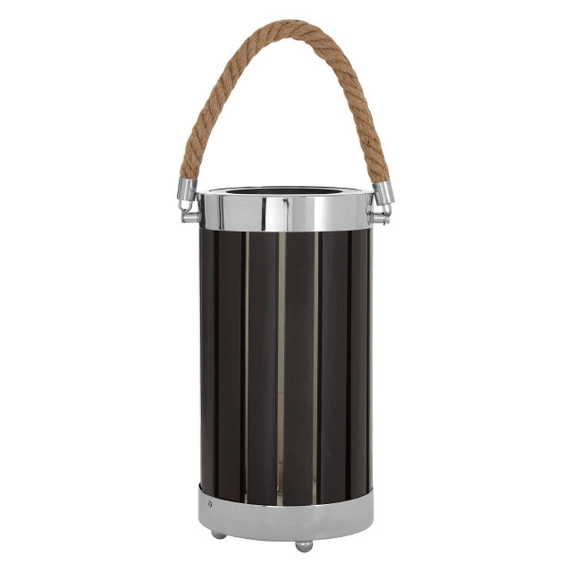 premier housewares Brooke Black Wood And Metal Table Lamp
