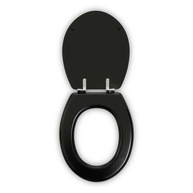 Premier Housewares Brooks Black Panel Effect Toilet Seat