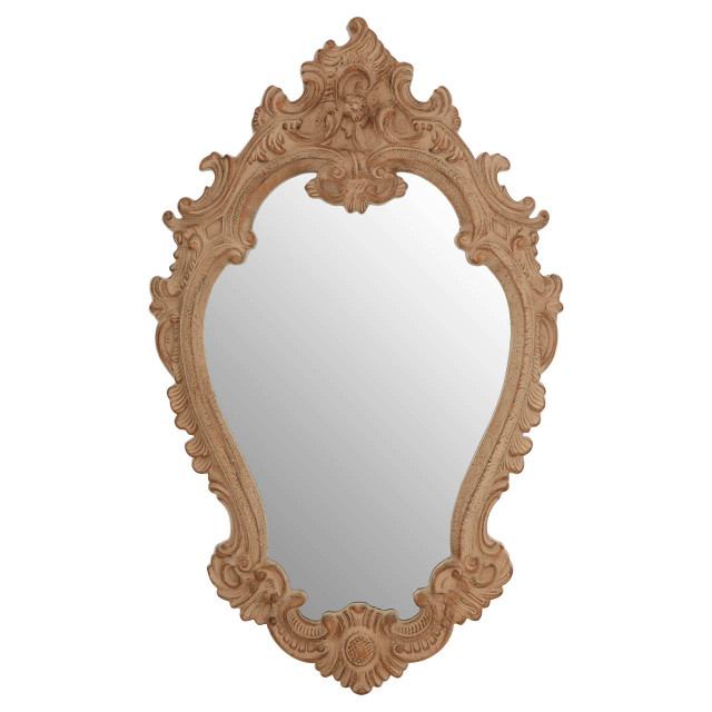 premier housewares Broschi Antique Brown Rococo Design Wall Mirror