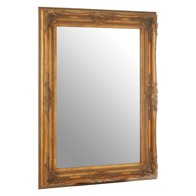 Premier Housewares Brussels Baroque Rectangular Antique Gold Wall Mirror