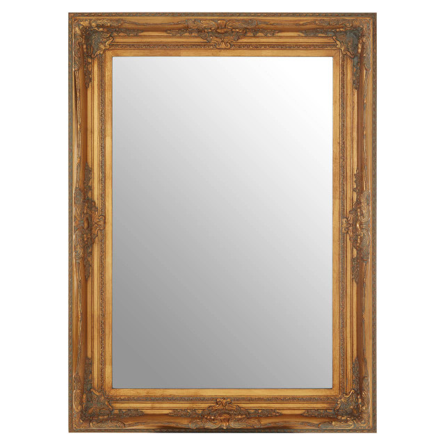 premier housewares Brussels Baroque Rectangular Antique Gold Wall Mirror