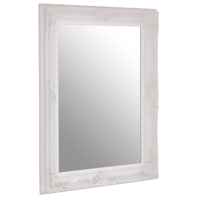 Premier Housewares Brussels Baroque Rectangular Antique White Wall Mirror